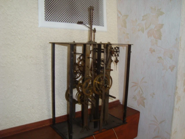 Barillet Complet Avec Ressort Pour Pendule Et Horloge, Laiton, Vintage