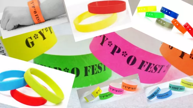 Custom Printed Wristbands,plain,waterproof,childrens,nightclub bands,parties,id,