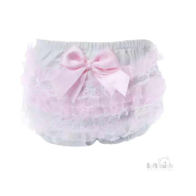 Baby Frilly Panties Knickers Girl White Satin Lace Christening