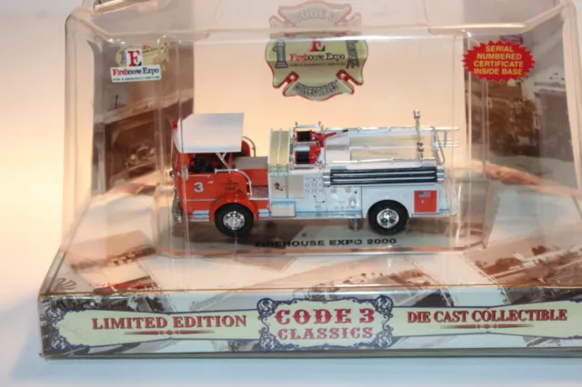 Code 3 Classics 1/64 Firehouse Expo 2000 Firecoach Crown Pumper Engine 3 E-3 Ltd