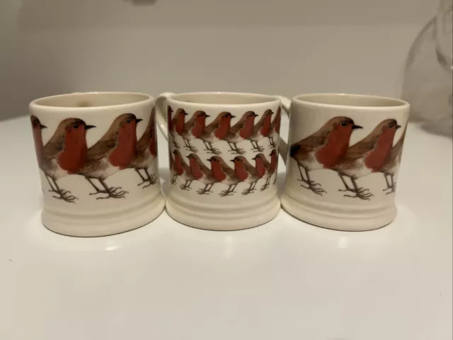 Emma Bridgewater Robin Mini Becher Dreierset verpackt selten