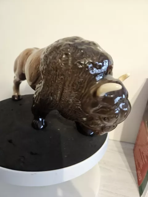 restored Large Vintage Melba Ware Buffalo Bison Figurine England Melbaware 9"