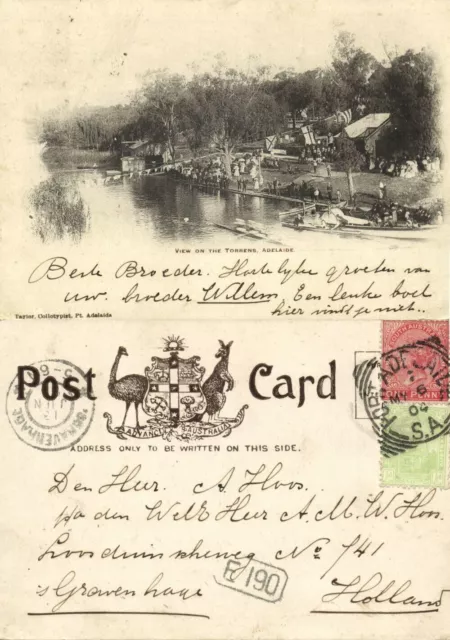 australia, SA, ADELAIDE, View on the Torrens River (1904) Postcard