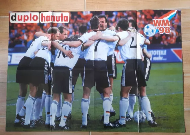 Poster 55 x 80 cm Fußball WM 98 Deutschland Nationalelf duplohanuta Werbung 2