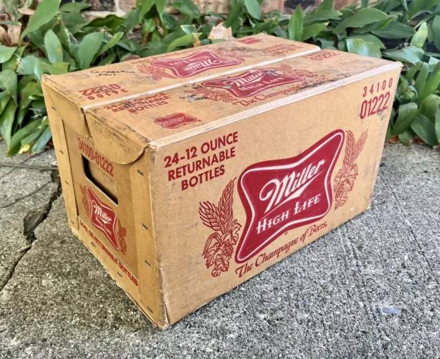 Vintage MILLER HIGH LIFE BEER 24 Bottle 12 oz Cardboard Box Case BOX ONLY