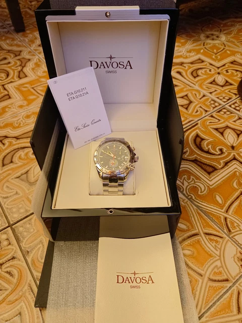 ALFA ROMEO DAVOSA Torelle Chrono ETA Quartz New 10atm Stainless