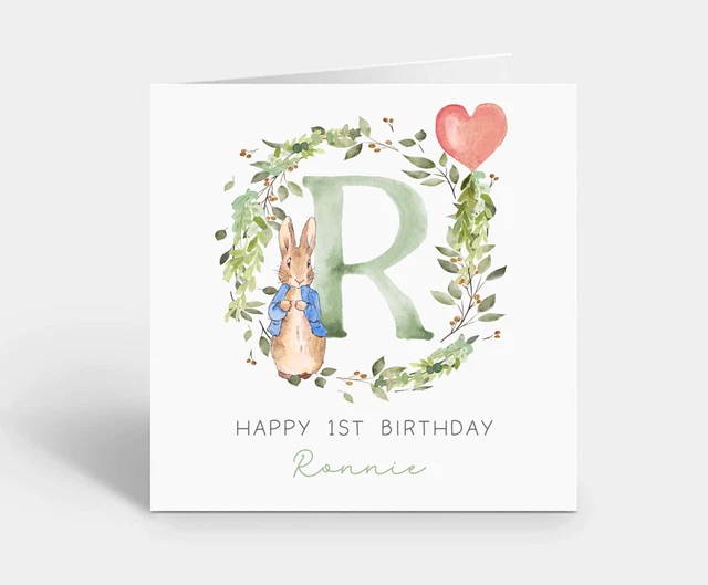 Personalized Peter Rabbit Birthday Card For Son, Grandson, Godson - 1st, 2nd, 3rd Birthday 3 thumbnail image