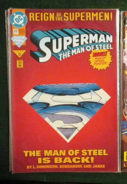SUPERMAN MAN OF STEEL 22 (1st Steel, Reign Supermen, Collector Die-Cut Variant)