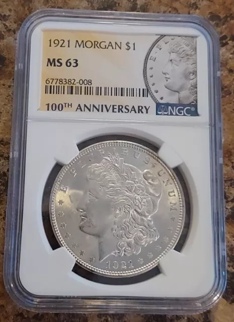 1921 MS63 100th Anniv 2021 Special Label Morgan Silver Dollar NGC 3