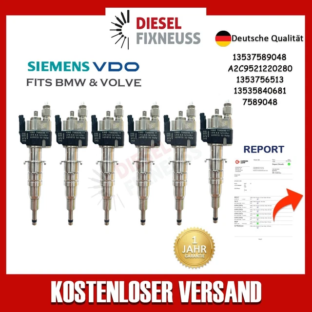 6x Einspritzdüse Einspritzventil VDO 13537589048 13537565137 N43 N53 BMW Benzin