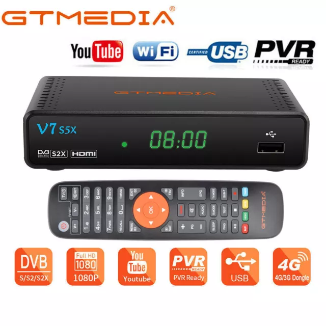 Satellite Receiver DVB-S/S2/S2X FULLHD MPEG2/4 Media Play USB WIFI PVR Recording