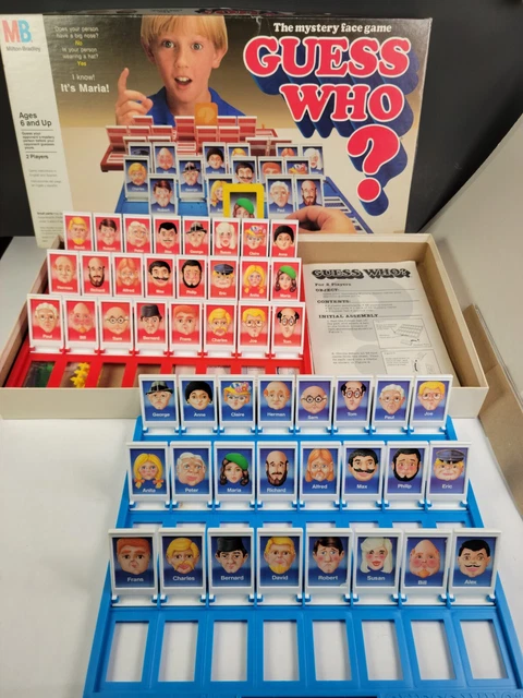 GUESS WHO? VINTAGE MB Board Game Mystery Face, Hasbro 1991 COMPLETE 💯