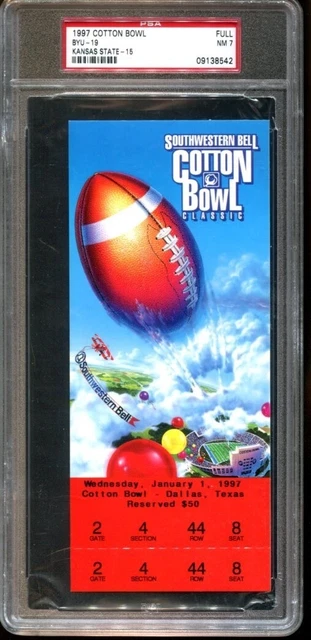 1997 Cotton Bowl Full Ticket BYU Cougars v Kansas State Wildcats PSA 7 *8542