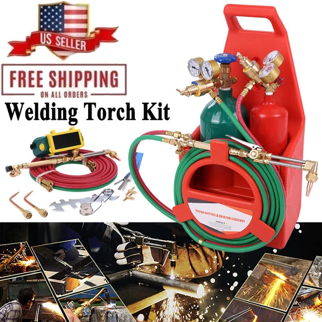 TORCH CUTTING AND Welding Portable Kit Oxygen Acetylene Tank Torch kit