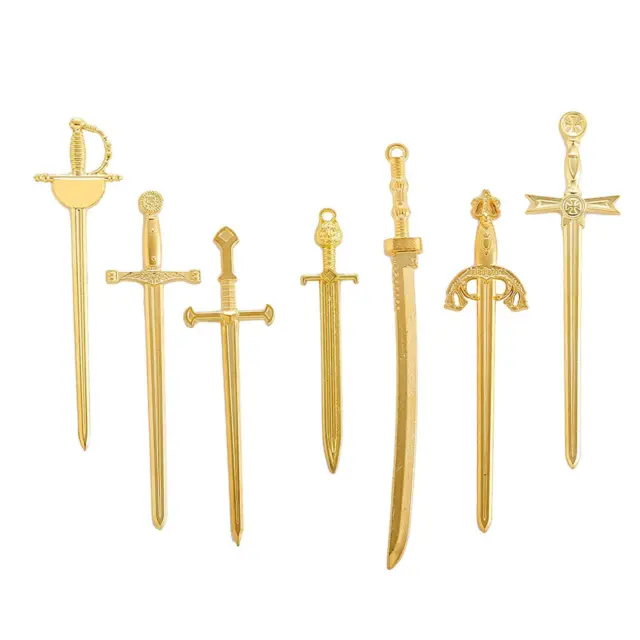 7 Pieces Long Sword Pendants Long Charms for Earrings DIY Accessories