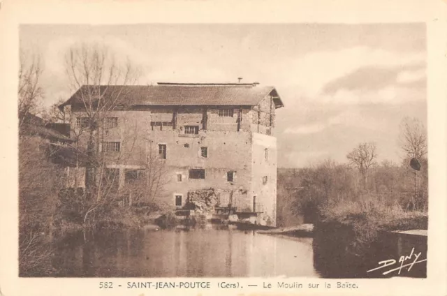 Cpa 32 Saint Jean Poutge Le Moulin Sur La Baise