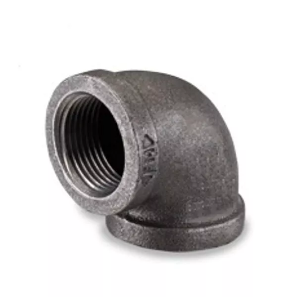 1/2" Black Malleable Pipe Fitting 90 Degree Elbow - P6477