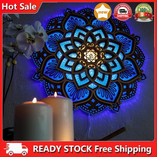 Lampada Decorativa Mandala Arte Artigianato USB LED Acrilico Lampada Fiore per Festa Vacanze