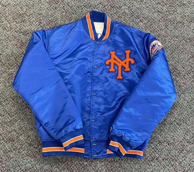 Vintage Starter New York Mets Satin Jacket Size Large MLB Baseball Blue VTG