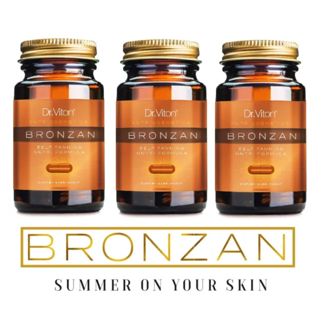 3X Bronzan Dr Viton 100% Natural and Organic sunless tanning 3X30 caps