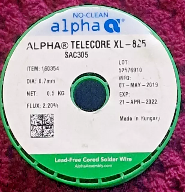 Alpha Solder, Audiophile 3% Silver SAC305, LEAD FREE flux cored 0.7mm 500G 0.5Kg