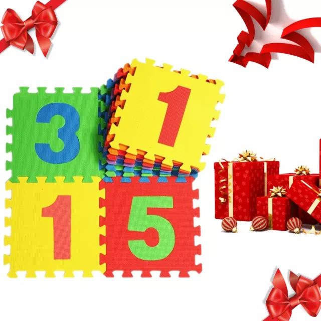 10pcs Soft EVA Foam Baby Children Kids Play Mat Number Puzzle Jigsaw Best Gift