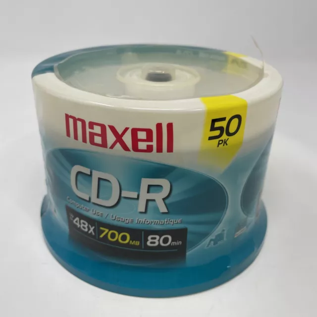 CD-R Discs Audio Video Recordable Media 50 Pk Spindle Blank 700 MB 48x 80 Min