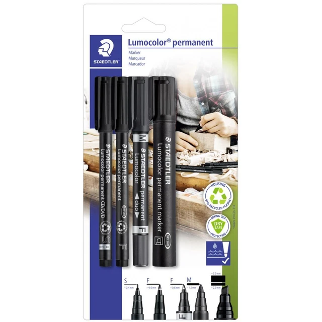 STAEDTLER Marker Set Lumocolor 4St 60 BK (4007817186152)
