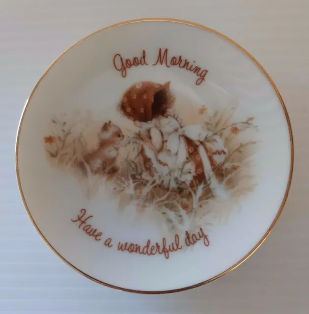 Vintage Lasting Treasures Pin Dish Good Morning Have a Wonderful Day Collectable