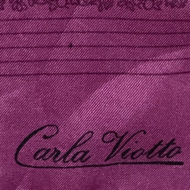 CARLA VIOTTO FLORAL PURPLE HAND ROLLED LARGE silk scarf 30 in #A129 2