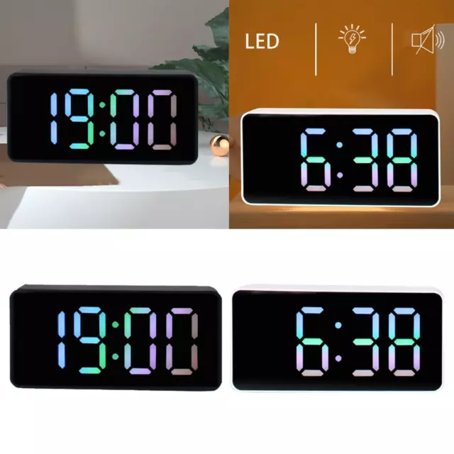 VONKY Mini Horloge LED Écran Chevet 24H Électronique Numérique Horloges en  Plastique Batterie Exploité Ménage Poche Bureau Calendrier Bleu 