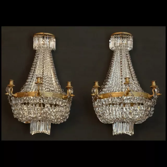 Paire D'appliques De Boiserie D'epoque Empire - Pair Of Empire Period Sconces