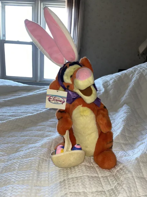 Vintage Disney Tigger Plush Easter Bunny 13” From 1999 NWT