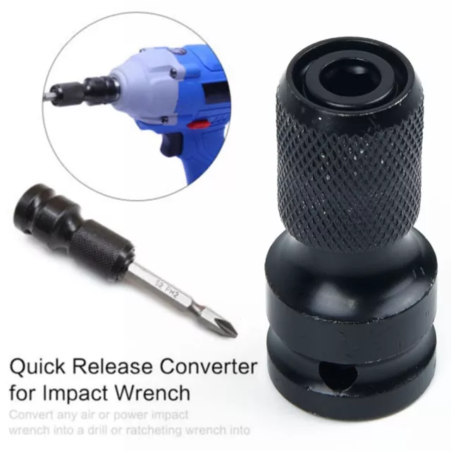 1/2 Drive To 1/4 Hex Drill Chuck Socket Adapter  For Impact Wrench Accessory UK