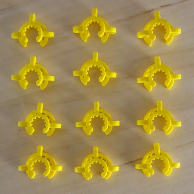 10mm Keck Clips Yellow Lot of 12 Pieces Glass Adapter Connector Joint Clips NEW