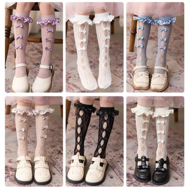 Elasticity Mesh Stockings Girl Gift Dance Socks New Bow Socks  Girl