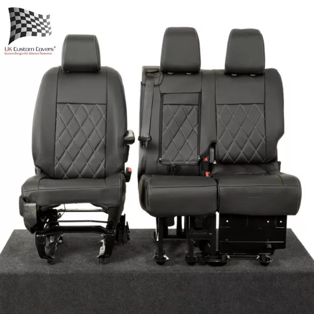 Citroen Dispatch Front Seat Covers Leatherette (2016 Onwards) Black 952