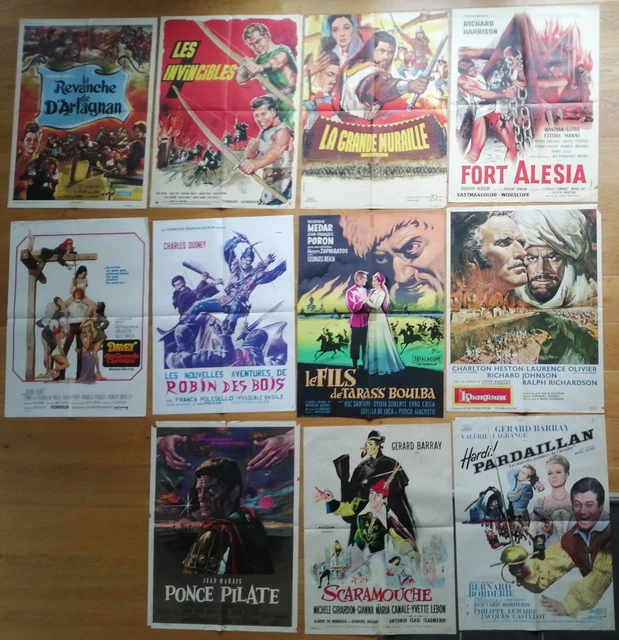 AVENTURES PEPLUM lot de 11 affiches cinema originale anciennes 80x60