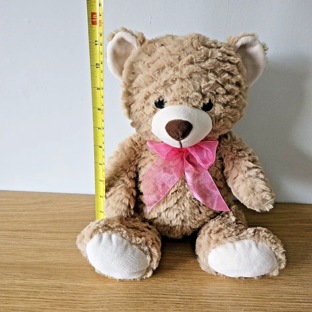 KEEL TOYS TEDDY Bear Pink Bow Love You Love The World Soft Plush Toy £5 ...