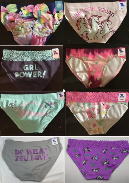 NEW JUSTICE GIRLS Underwear Multiple Patterns Oh So Soft Bikini Panty Size  6/7 8 $4.50 - PicClick