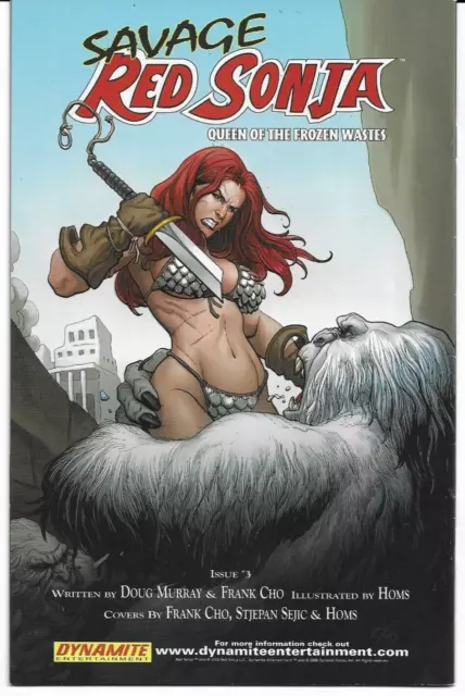 Savage RED SONJA: Queen of the Frozen Wastes #2 (2006) Variant Cover A FRANK CHO 2