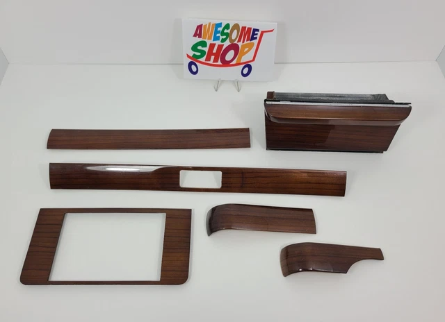 Mercedes W123 Zebrano Wood Dash Trim Set 4 Pcs 300D 240D- Cracks & Imperfections