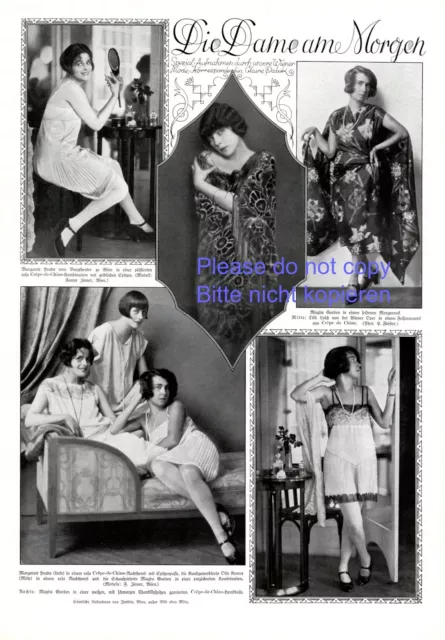 Die Dame am Morgen XL Seite mit Fotoabb 1925 Mode 20er Jahre Hruby Garden Wien+