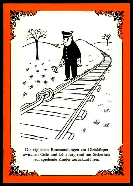 AK LORIOT KÜNSTLERKARTE 1978 ORIGINAL !! KARIKATUR EISENBAHN EISENBAHNER /m674