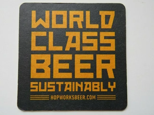 Beer Coaster: HUB ~ HOPWORKS URBAN Brewery ~ Portland, OREGON ~ Sustainably