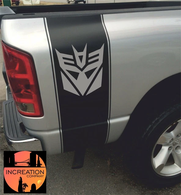 DECEPTICON TRUCK VINYL Stripes Rear Bed Racing Decals Logo