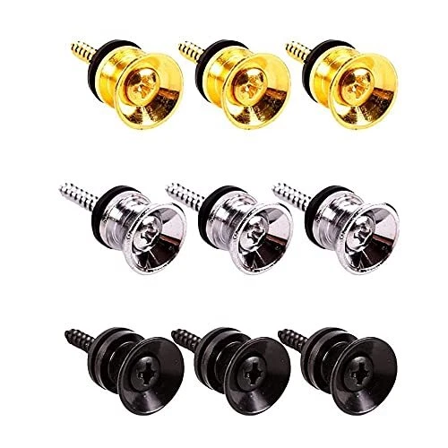 Voarge Lot de 9 sangles de guitare en métal avec bouton d'extrémité pour guit...
