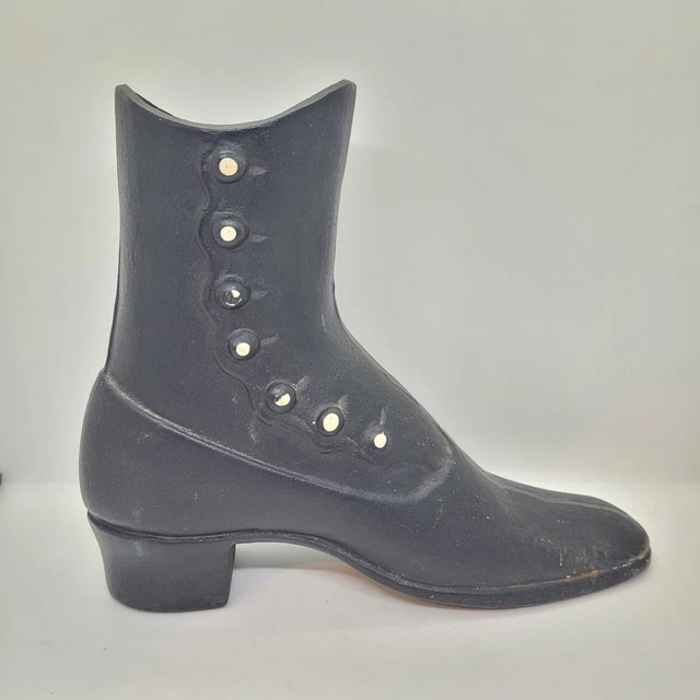 Vintage Heavy Cast Iron Victorian Style High Button Boot Doorstop