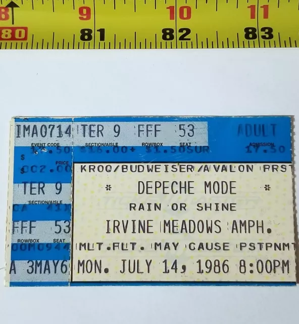 1986 DEPECHE MODE CONCERT TICKET STUB LAS KROQ VTG ROCK Flyer