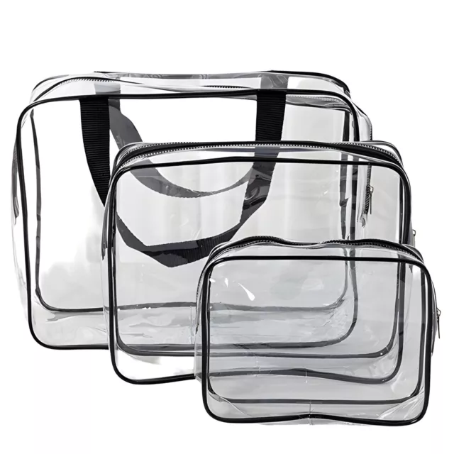 3er Set Kosmetiktasche Wasserdichte Transparent Kulturtasche Reise Make-Up Retoo 3